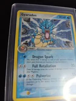2005 Pokemon Gyarados Deoxys Holo #8/107 RARE TCG WOTC VINTAGE HP Creased - Image 4