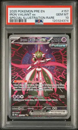 2025 POKEMON PRE EN-PRISMATIC EVOLUTIONS #157 IRON VALIANT EX PSA 10 - Image 1