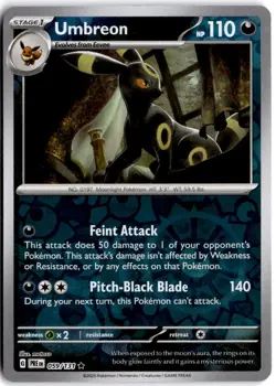 Umbreon 059/131 Holo Rare Prismatic Evolutions Pokemon Reverse Holo NM - Image 1