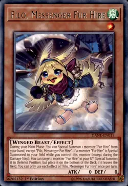 1st ed Filo, Messenger Fur Hire rare DANE-EN015 Yugioh - Image 1
