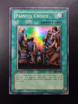 YUGIOH 2002 | PAINFUL CHOICE | MRL-E049 | 1ST EDITION | VERY GOOD (MP) - Image 1