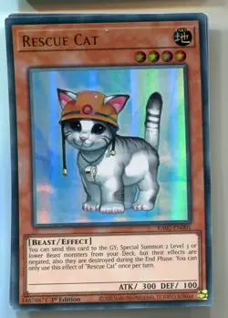 Yu-Gi-Oh! Rescue Cat Ultra Rare englisch RA02-EN001 Artwork OLD Rettungskatze - Image 1