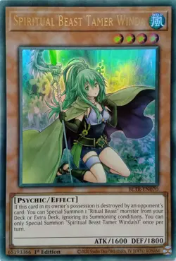YU-GI-OH CARD BLTR-EN070 SPIRITUAL BEAST TAMER WINDA ULTRA RARE MINT - Image 1