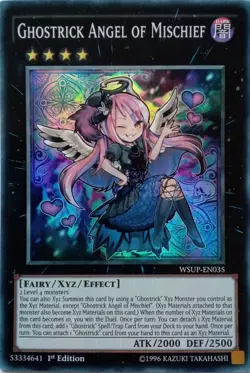 WSUP-EN035 GHOSTRICK ANGEL OF MISCHIEF SUPER RARE 1ST EDITION YuGiOh CARD - Image 1
