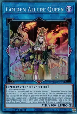 MZTM-EN058 GOLDEN ALLURE QUEEN SUPER RARE 1ST EDITION YuGiOh CARD - Image 1