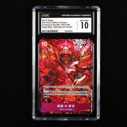 CGC 10 GEM MINT 2025 One Piece CHN Gol D. Roger OP13-064 SR (Alt Art) - Image 2