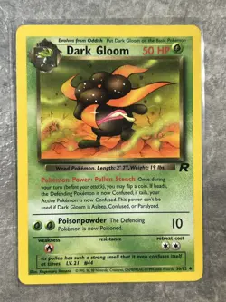 Dark Gloom 36/82 Pokemon TCG Team Rocket Vintage WOTC Card (Light Play) 1 - Image 1