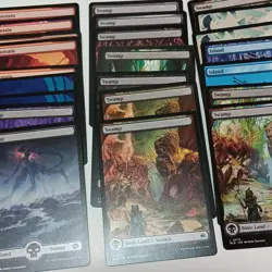 Magic The Gathering Full Art Basic Land Card Lot Of 31 Mixed Sets - Image 4