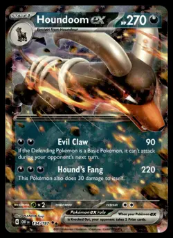 Houndoom EX 134/197 Obsidian Flames Full Art Holo Double Rare Pokemon Card - NM - Image 1