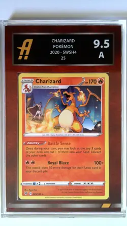 Pokemon Card Charizard SWSH 4 Vivid Voltage Graded Ambr 9.5 Blood Red - Image 3