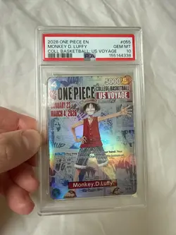 One Piece Monkey D. Luffy US Voyage NCAA College Basketball Card Promo PSA 10 - Image 1