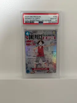 One Piece Monkey D. Luffy US Voyage NCAA College Basketball Card Promo PSA 10 - Image 2