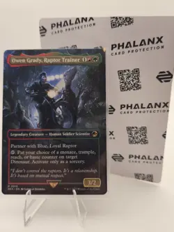 MTG Magic the Gathering REX Jurassic World Borderless Owen Grady Raptor Trainer - Image 3