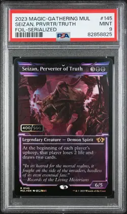 2023 FOIL-SERIALIZED #145 SEIZAN, PERVERTER OF TRUTH 400/500 PSA 9 - Image 1