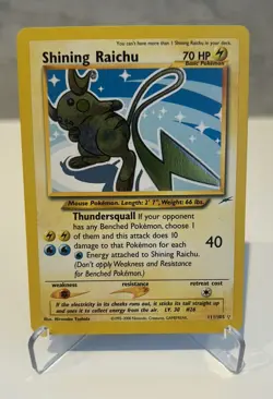 Pokemon TCG Shining Raichu Neo Destiny Holo Card 111/105 Unlimited Shiny Rare - Image 1