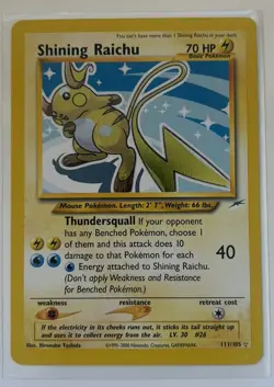 Pokemon TCG Shining Raichu Neo Destiny Holo Card 111/105 Unlimited Shiny Rare - Image 4