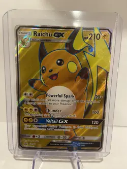 Raichu GX SM90 Sun & Moon Black Star Promo Full Art Holo Pokemon Card NM - Image 1