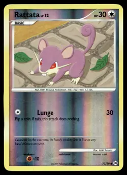 Rattata Arceus Reverse Holo Common 73/99 2009 Pokemon TCG - Image 1
