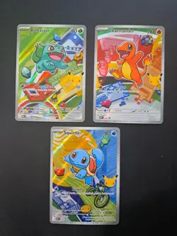 Pokemon First Partner Illustration Collection Series 1 Kanto Gen 1 Starters Set - Image 1