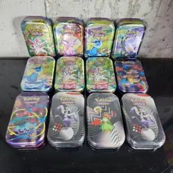 Pokemon Prismatic Tins, Mega Evolution Tins, Black Bolt White Flare Tins Bundle - Image 1
