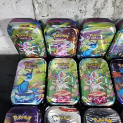 Pokemon Prismatic Tins, Mega Evolution Tins, Black Bolt White Flare Tins Bundle - Image 2