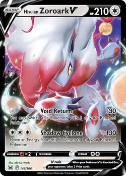 Hisuian Zoroark V 146/196 Ultra Rare Pokemon Sword & Shield Lost Origin - Image 1
