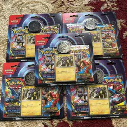 Pokemon 2-Pack Blister Raikou. Mega Evolutions Phantasmal Flames. Lot of 5 - Image 1