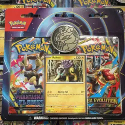 Pokemon 2-Pack Blister Raikou. Mega Evolutions Phantasmal Flames. Lot of 5 - Image 2