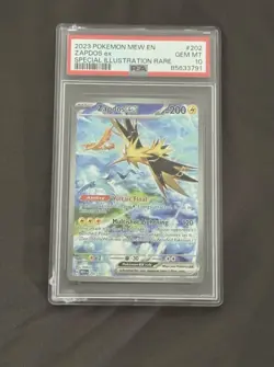 PSA 10 Zapdos ex 202/165 Pokemon Scarlet & Violet 151 Special Illustration Rare - Image 1