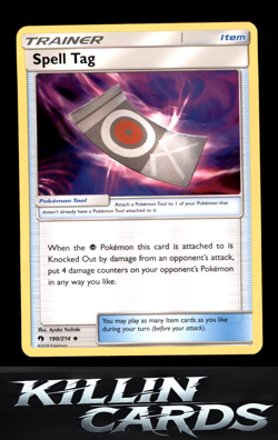 Spell Tag 190/214 Uncommon SM - Lost Thunder Pokemon Card NM - Image 1