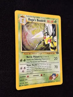 Pokemon Koga's Beedrill Holo Rare Gym Challenge 9/132 Eng 2000 Stage 2 80 HP - Image 2