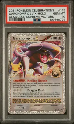 2021 POKEMON CELEBRATIONS CLASSIC COLLECTION #145 GARCHOMP C LV.X-HOLO PSA 10 - Image 1