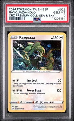 2024 POKEMON SWSH BLACK STAR PROMO #029 RAYQUAZA-HOLO PSA 10 - Image 1