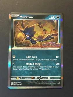 Murkrow SVP 021 Holo Black Star Promo - Stamped Pokemon TCG NM - Image 1