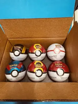 Pokemon TCG Poke Ball Tin Lot of 6 - total of 18 booster packs Costco - Image 1
