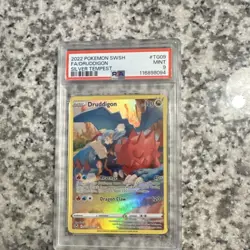 Pokemon Druddigon TG09/TG30 Swsh12 Silver Tempest Ultra Rare Full Art Holo PSA 9 - Image 1