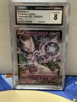2022 Pokemon TCG Mewtwo V Pokemon Go CGC 8 - Image 1