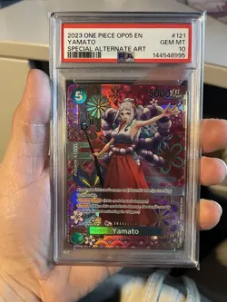 2023 ONE PIECE OP05 AWAKENING OF THE NEW ERA #OP01-121 YAMATO SP ALT ART PSA 10 - Image 1