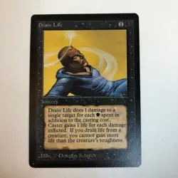 Magic the Gathering MTG Beta Edition: DRAIN LIFE Card NM/LP - Image 1