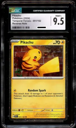 CGC 9.5 MINT+ Pikachu 051/162 COSMOS HOLO Collector Chest PROMO Pokemon Card - Image 1