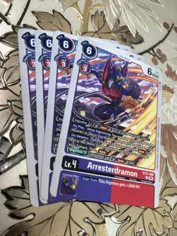Digimon Card Game Playset Arresterdramon BT21-066 U World Convergence - Image 1