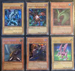 Yugioh 6 Card Vintage Promo Lot - Blue Eyes, Red Eyes, And More - Image 1