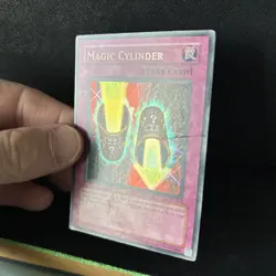 Yugioh Magic Cylinder Reverse Foil Misprint Error LON-104 Played - Image 4