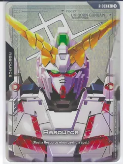 Gundam Card Game - Unicorn Gundam Resource R-003 C+ Raw Near Mint/Mint - Image 1
