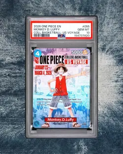 One Piece Monkey D. Luffy US Voyage NCAA College Basketball Card Promo PSA 10 - Image 1