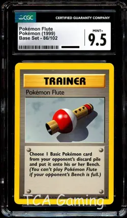 CGC 9.5 MINT+ Pokemon Flute 86/102 Base Set Pokemon Card - Image 1