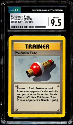 CGC 9.5 MINT+ Pokemon Flute 86/102 Base Set Pokemon Card - Image 2
