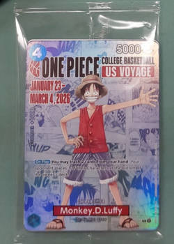 Monkey D. Luffy US Voyage College Basketball Promo 2026 Foil NEW SEALED - Image 1