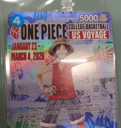 Monkey D. Luffy US Voyage College Basketball Promo 2026 Foil NEW SEALED - Image 3