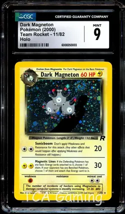 CGC 9 MINT Dark Magneton 11/82 SWIRL HOLO RARE Team Rocket Pokemon Card 003 - Image 1